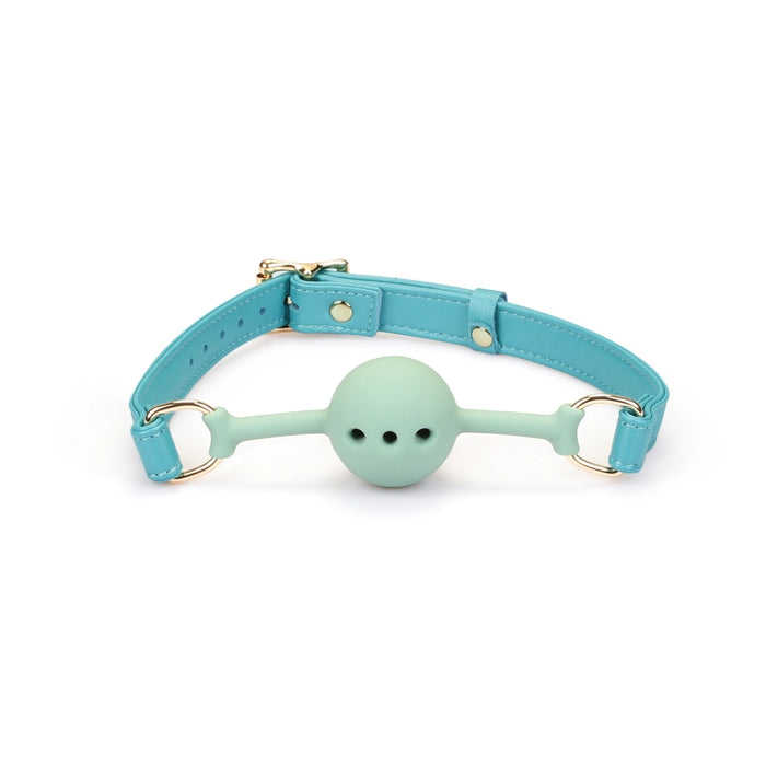 Blue Lamb Leather Ball Gag