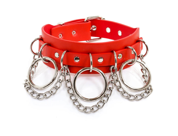 Wide Chain Ring Bondage Choker