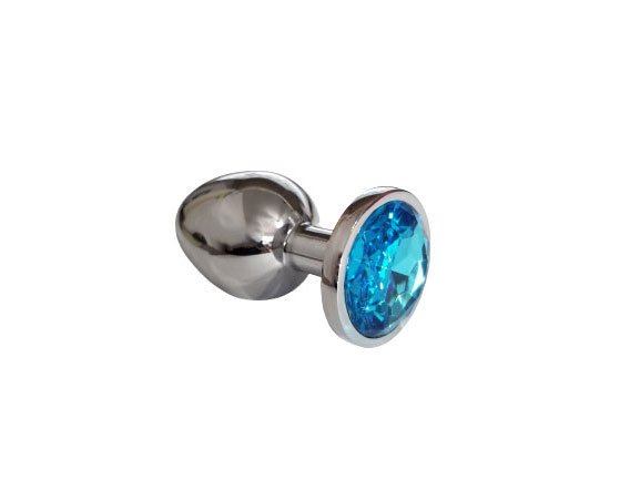 Stainless Steel Butt Plug-Aqua Blue