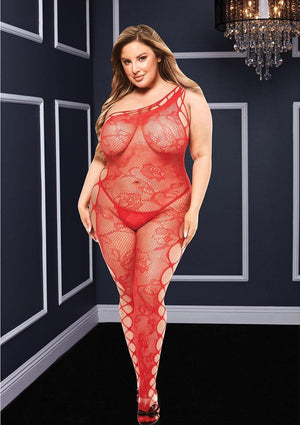 Off the Shoulder Lace Bodystocking