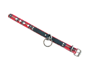 Plaid leather bondage choker