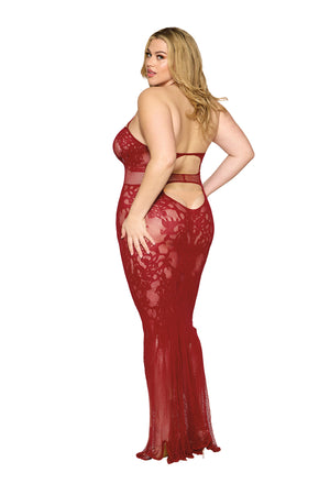 Ox Blood Bodystocking Gown