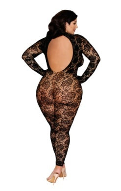 Rose Knitted Fishnet Catsuit