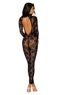 Rose Knitted Fishnet Catsuit