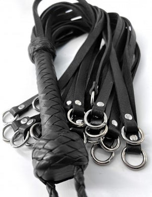 Black Leather O Ring Flogger