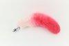 14"-17" Dyed Fox Tail Plug Attatchments Anal Toys Touch of Fur White to Fuchsia Gradient 