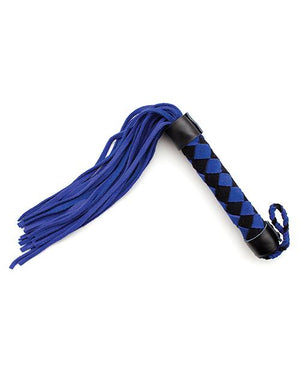 15" Leather Flogger BDSM > Floggers & Whips ple'sur body products Blue 