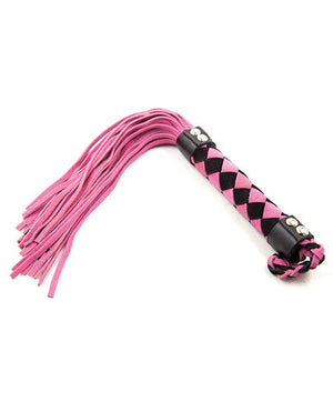 15" Leather Flogger BDSM > Floggers & Whips ple'sur body products Pink 
