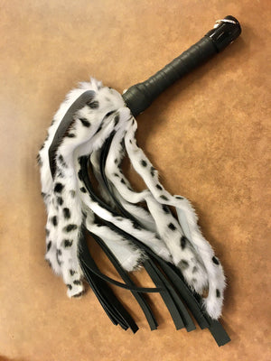 24" Rabbit Fur and Leather Floggers BDSM > Floggers & Whips Touch of Fur Snow Leopard 