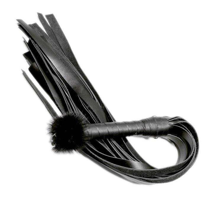 28" Small Mink Puff Top and Leather Flogger
