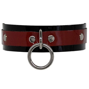 Red/Black Patent Leather Collar
