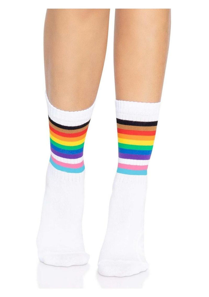 Leg Avenue Pride Rainbow Crew Socks