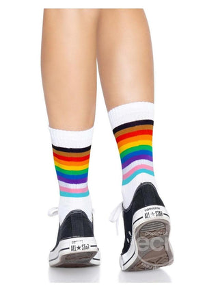 Leg Avenue Pride Rainbow Crew Socks