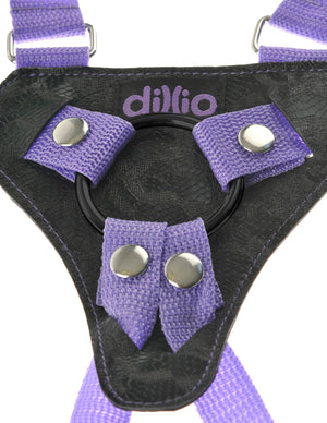 Dillio 7" Strap On Suspender Harness Set Purple