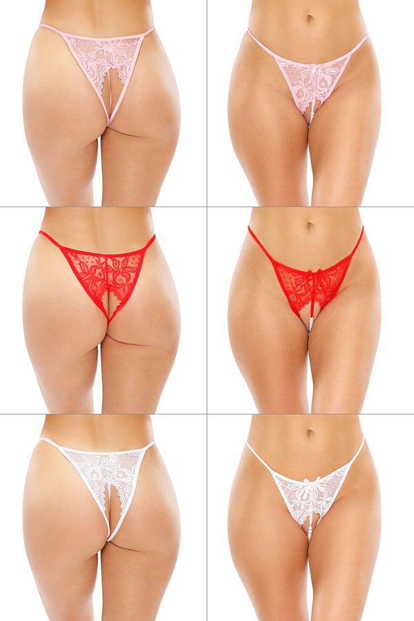 Calla Crotchless Pearl Panty
