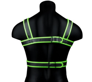 Ouch! Bonded Leather Body Harness Glow in the Dark