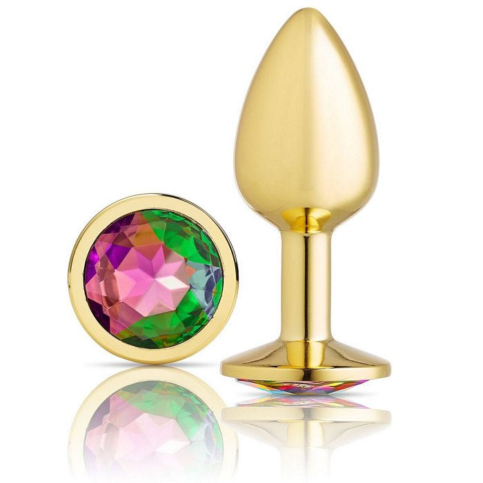 Gems Jeweled Gold Chromed Anal Plug FB Boutique Gems Jeweled Gold Chromed Anal Plug FB Boutique