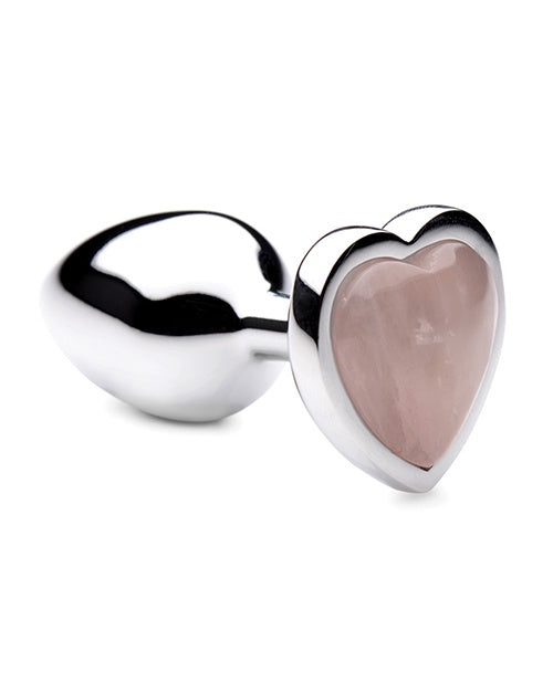 Rose Quartz Crystal Plug - Heart Base