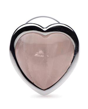 Rose Quartz Crystal Plug - Heart Base