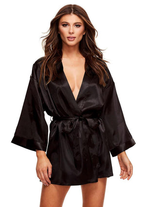 All Satin Robe Lingerie & Clothing > Lingerie Baci Lingerie Black One Size 