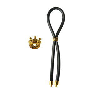 C-Ring Lasso Erection Rings Bolo Black with Gold Crown 