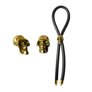 C-Ring Lasso Erection Rings Bolo Black with Gold Skull 