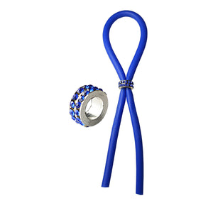 C-Ring Lasso Erection Rings Bolo Blue with Blue Gems 
