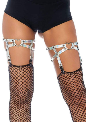 Dual Strap Iridescent Studded Leg Garter Lingerie & Clothing > Hosiery Leg Avenue 