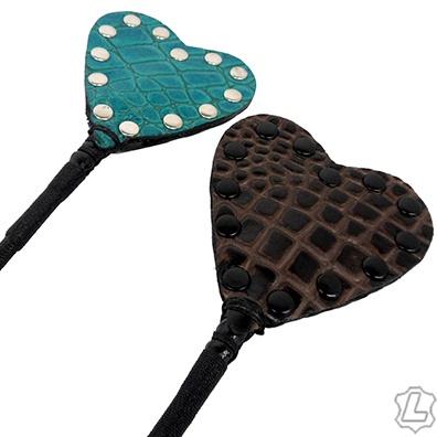Leather 26" Heart Riding Crop