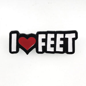 Foot Fetish Enamel Pins Bachelorette & Novelty Geeky & Kinky I Heart Feet 