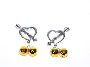 Heart Shaped Nipple Clamps with Gold Bells BDSM > Nipple and Clitoral Touch of Fur 