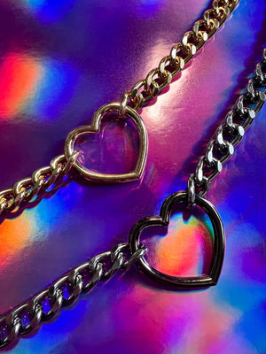Heart Metal Necklace Collar