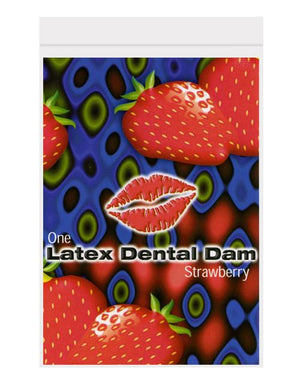 Strawberry Flavored Latex Dental Dam Condoms & Safe Sex Line One Laboratories 