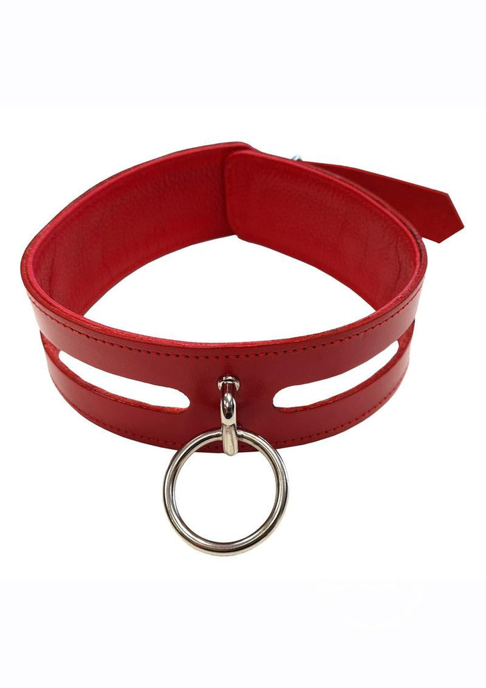 Leather O-Ring Collar w/Cut Outs
