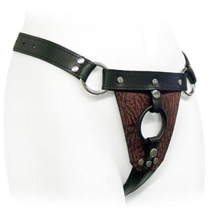 Leather Secure Fit Dildo Harness Dildo Harnesses Kookie Intl. Black/Redwood 