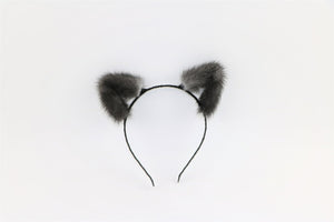 Mink Fur Cat Ears Lingerie & Clothing > Accessories Touch of Fur Grey 