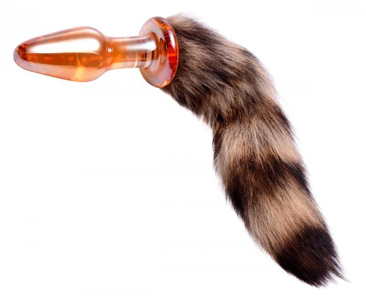 Orange Glass Plug with Fox Tail FB Boutique Orange Glass Plug with Fox Tail FB Boutique