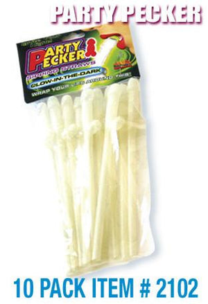 Party Pecker Glow In The Dark Straws Books & Games > Just for fun Hott Products 