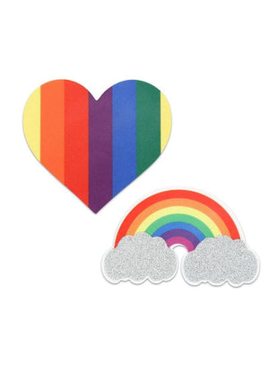 Pride Rainbow Hearts and Glitter Rainbows Pasties Lingerie & Clothing > Accessories Peekaboos 