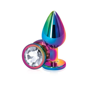 Rear Assets Multicolor Metal Plug Anal Toys NS Novelties Medium Clear Round