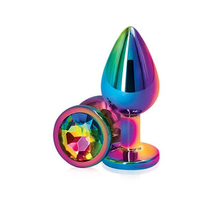Rear Assets Multicolor Metal Plug Anal Toys NS Novelties Medium Rainbow Round