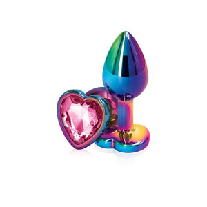 Rear Assets Multicolor Metal Plug Anal Toys NS Novelties Small Pink Heart