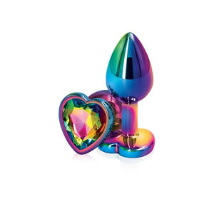 Rear Assets Multicolor Metal Plug Anal Toys NS Novelties Small Rainbow Heart