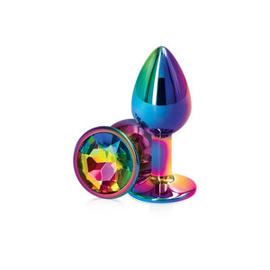 Rear Assets Multicolor Metal Plug Anal Toys NS Novelties Small Rainbow Round