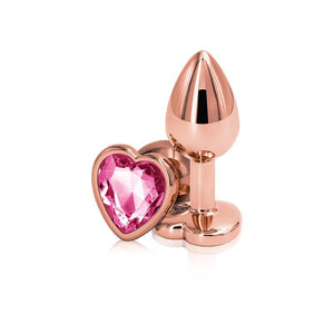 Rear Assets Rose Gold Metal Plug Anal Toys NS Novelties Small Pink Heart