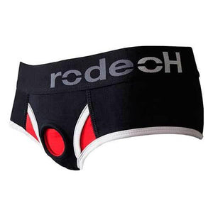RodeoH Brief+, Black/Red Dildo Harnesses RodeoH 