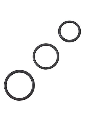 Rubber Cock Ring Set Erection Rings Spartacus Black 