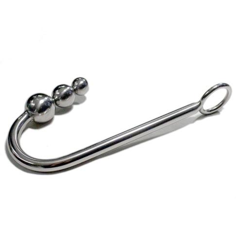 Stainless Steel 3-Ball Anal Hook with Restraint Loop