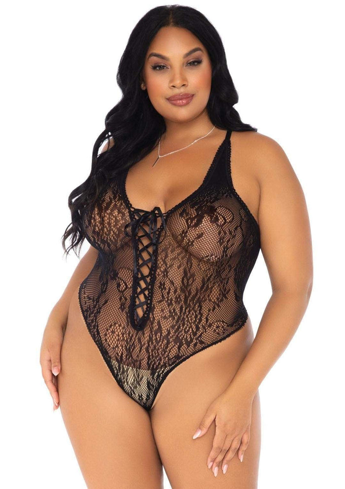 Thong Teddy of Floral Lace