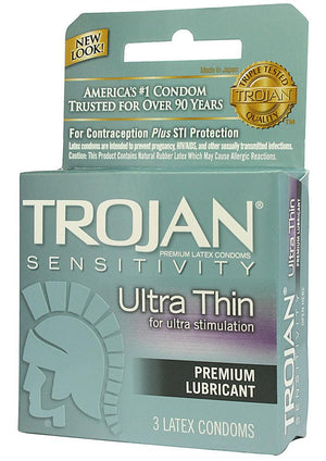Trojan Sensitivity Ultra Thin Condoms 3pk FB Boutique Trojan Sensitivity Ultra Thin Condoms 3pk FB Boutique